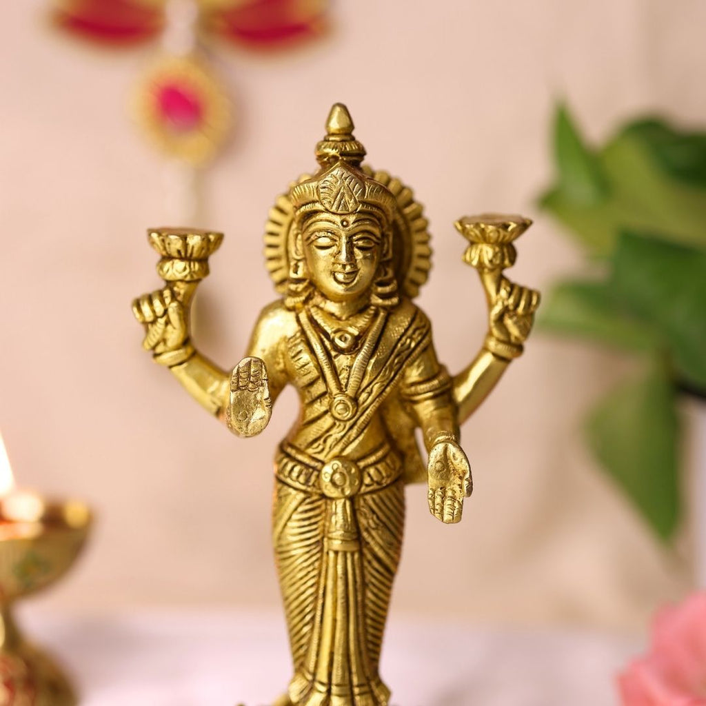 Goddess Lakshmi Brass Idol
