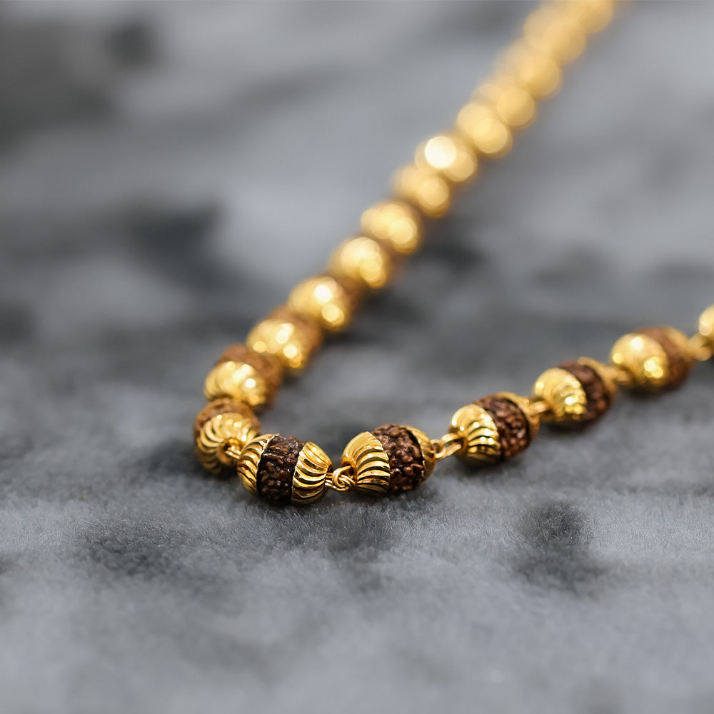 Rudraksha Mala with Golden Cap | 54 Beads