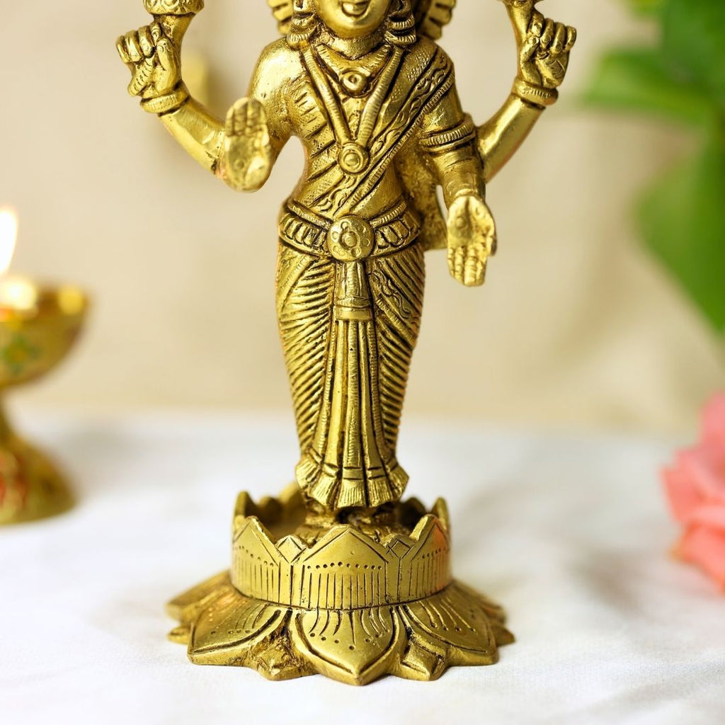 Goddess Lakshmi Brass Idol