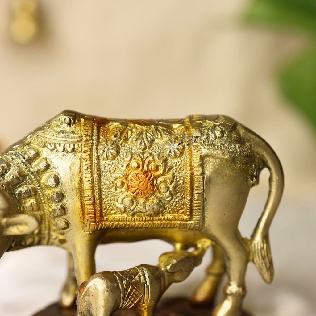 Lord Krishna Kamdhenu cow with calf