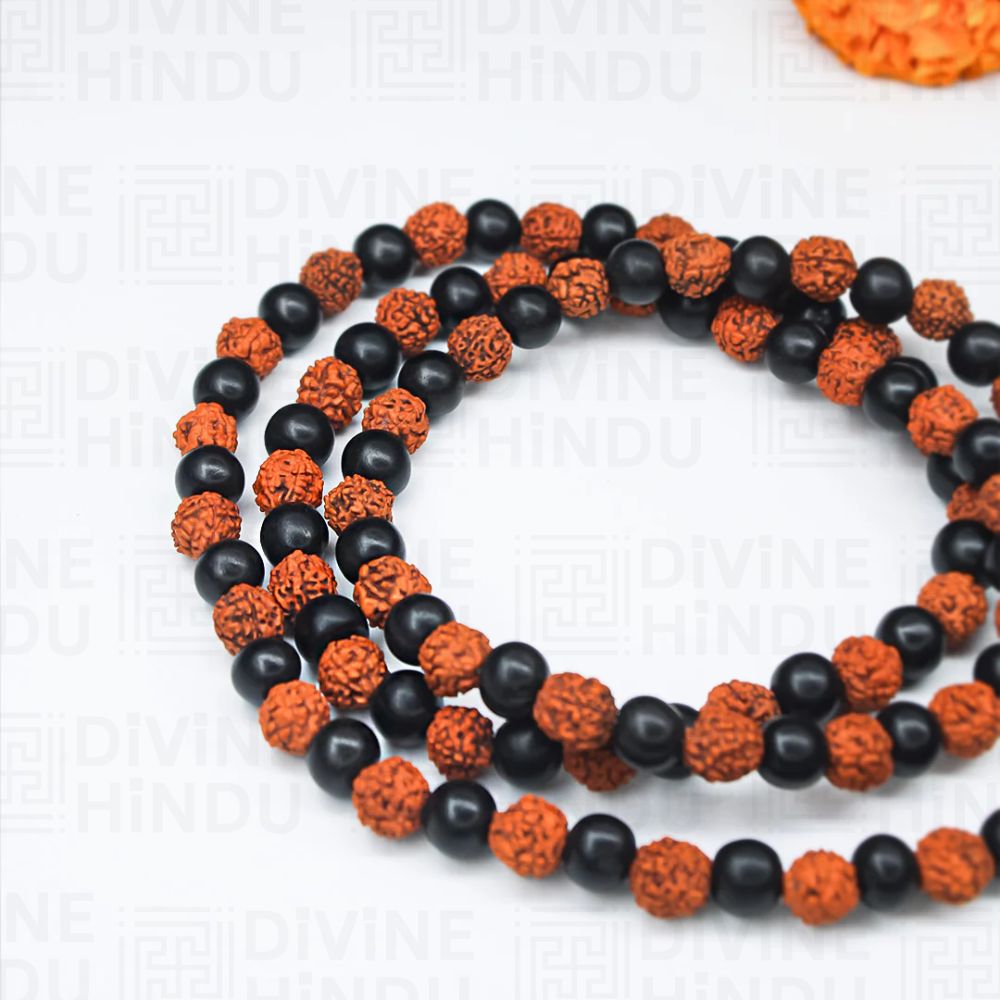 Karungali Rudraksha Mala - 108+1 Beads