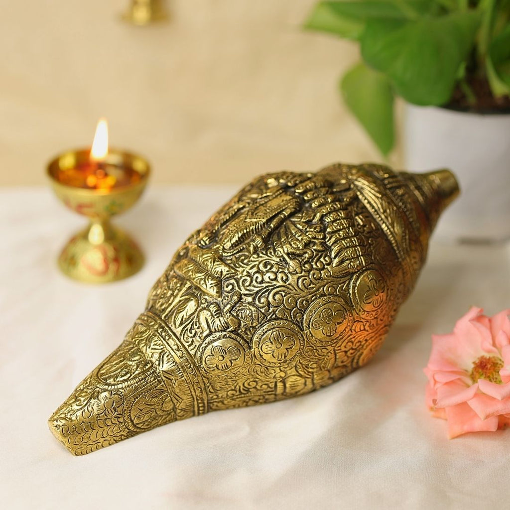 Lord Vishnu Virat Dashavatara Rupa Conch (Shankh)