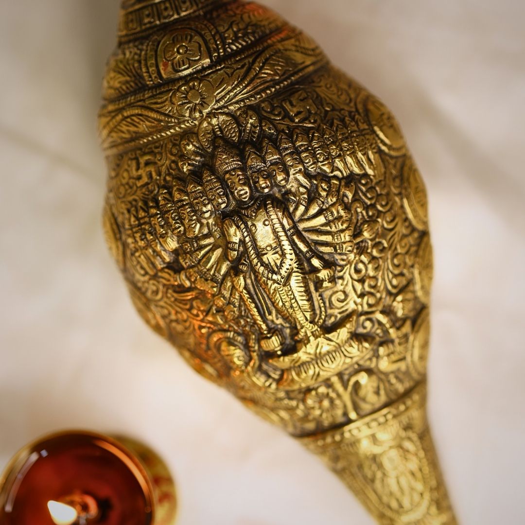 Lord Vishnu Virat Dashavatara Rupa Conch (Shankh)