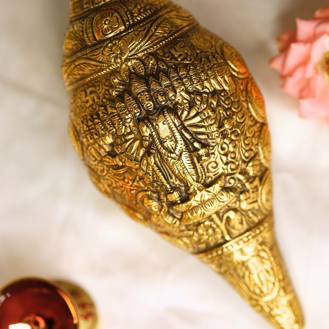 Lord Vishnu Virat Dashavatara Rupa Conch (Shankh)