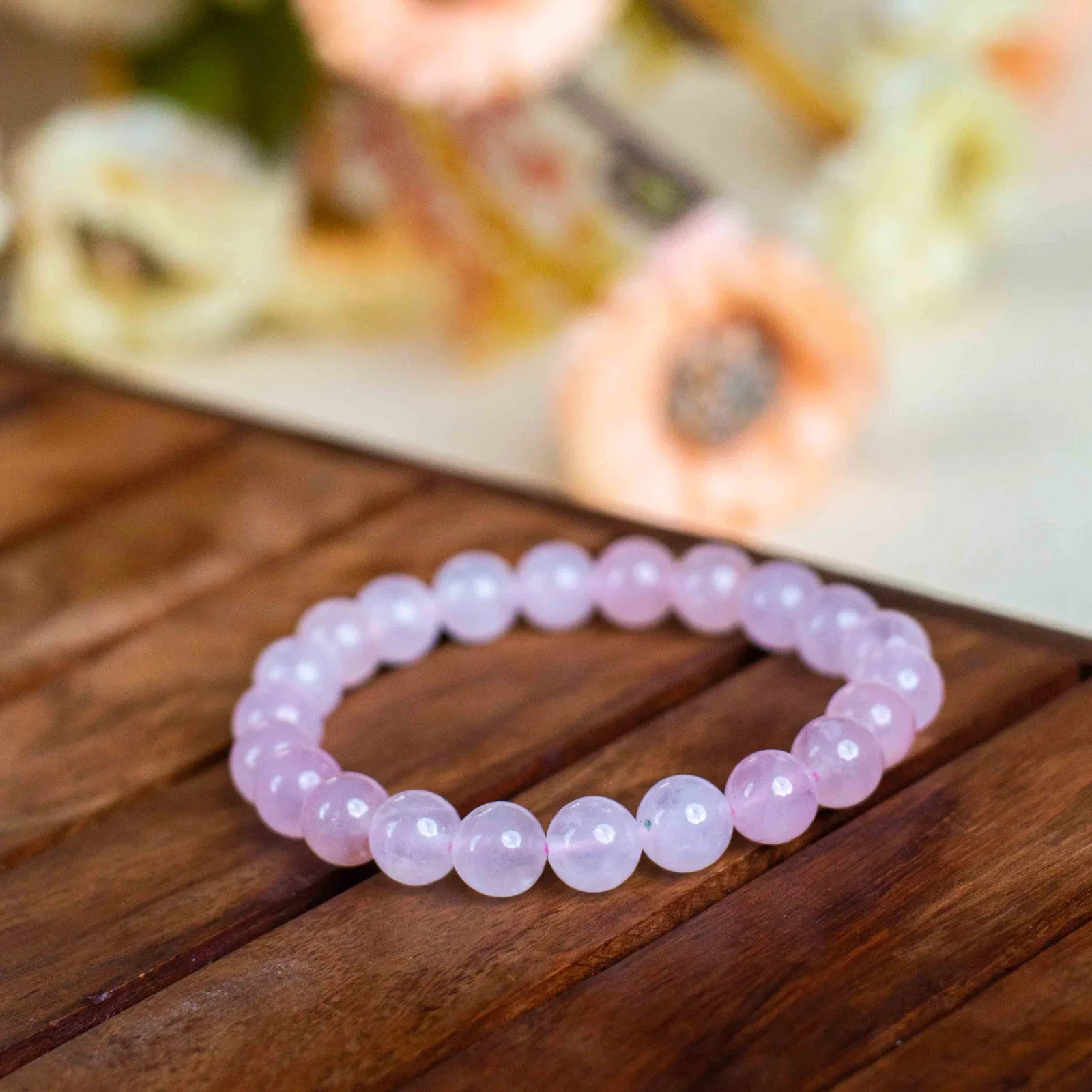 Rose Quartz Necklace & Bracelet Combo – For Love & Healing