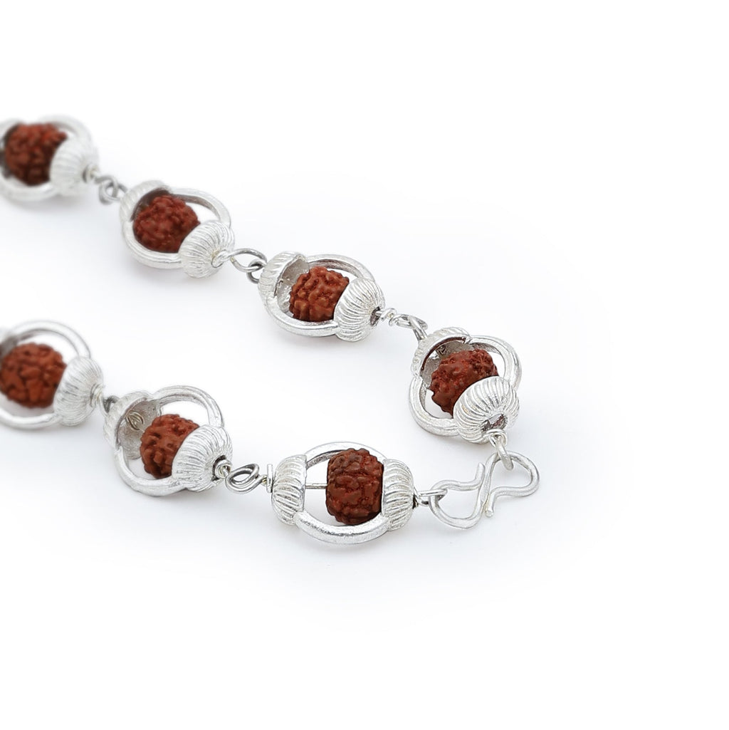 Rudraksha Bracelet With Silver Caps