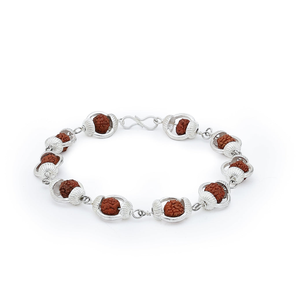 Rudraksha Bracelet With Silver Caps