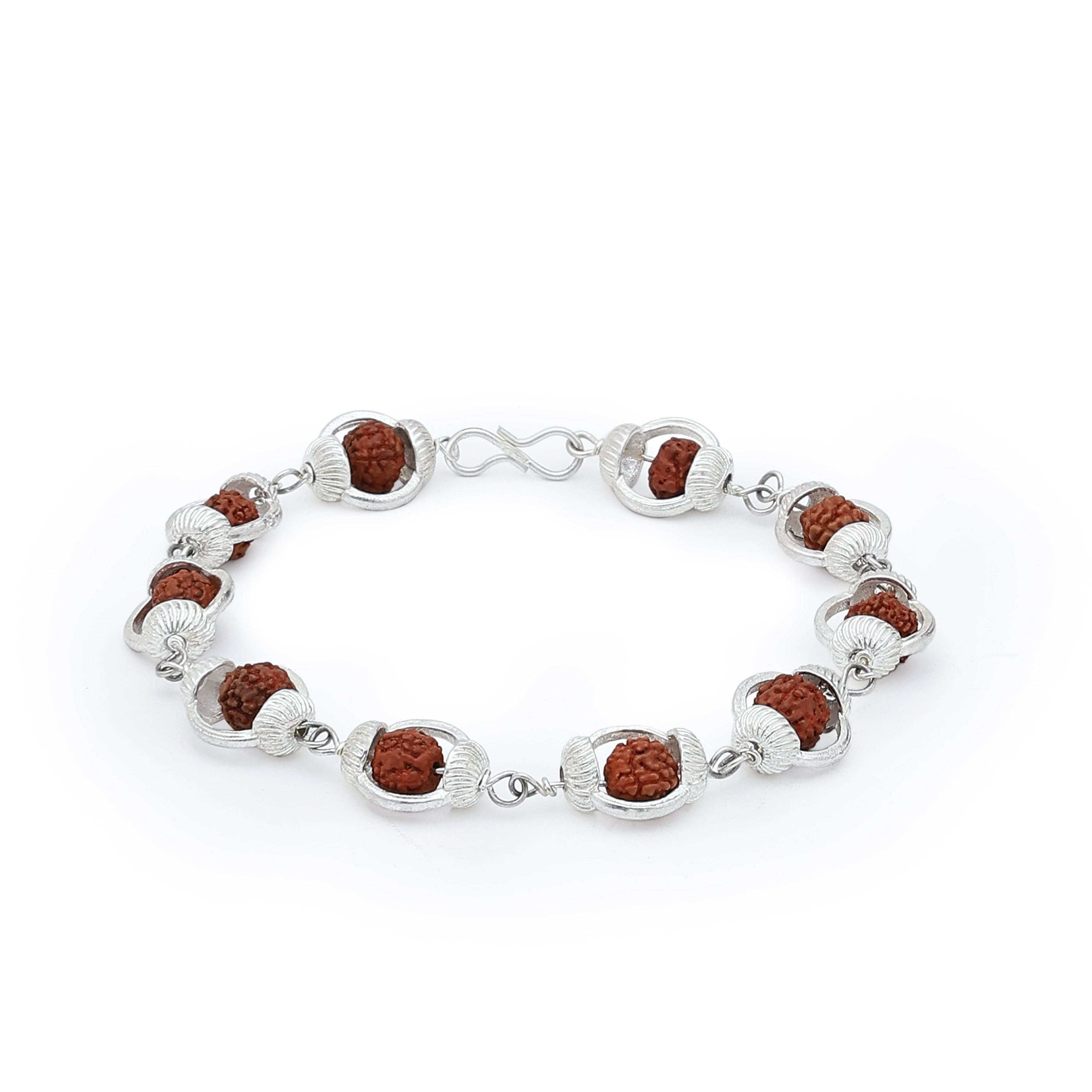 Rudraksha Bracelet With Silver Caps