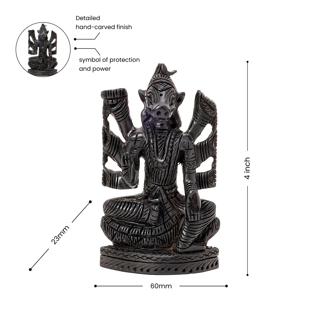 Divine Crystals Lord Varahi Karungali Idol – Ebony Wood