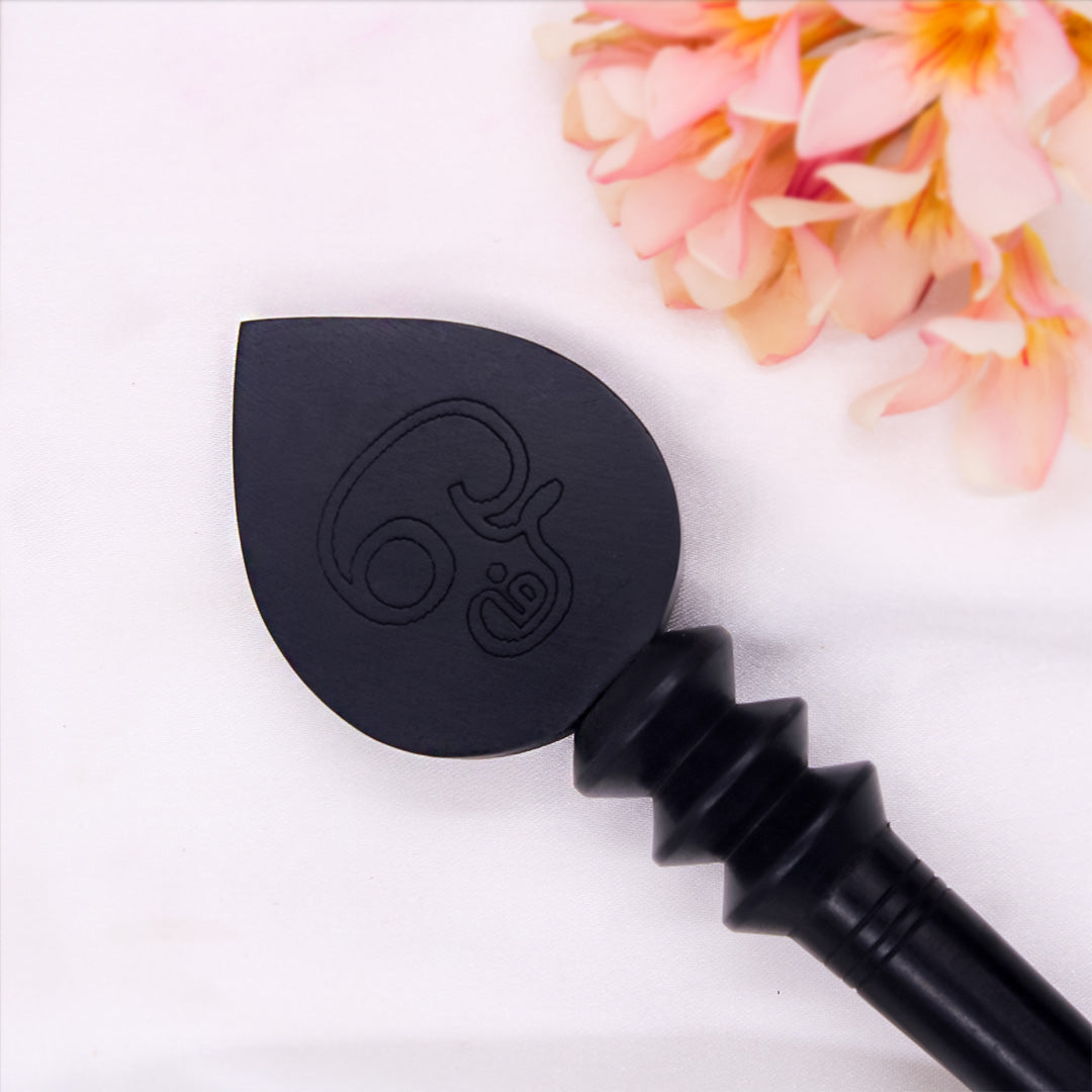 Divine Crystals Karungali Vel with Base/ Karungali Murugan Astra | Ebony wood