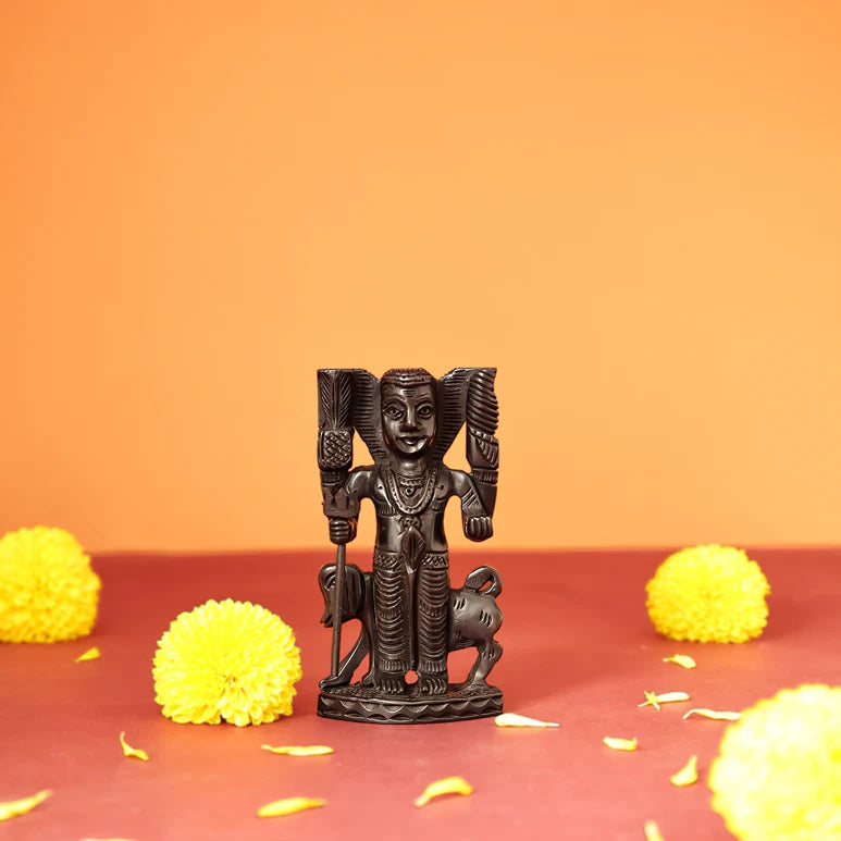 Divine Crystals Lord Vamana Swamy Karungali Idol – Ebony Wood
