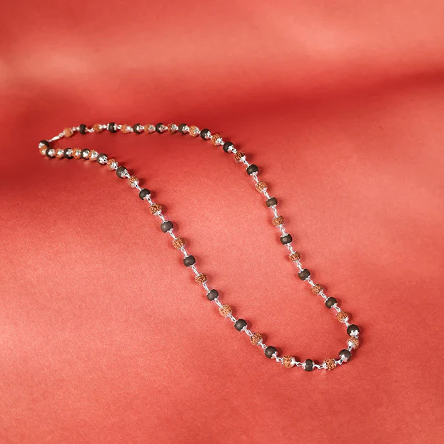 Divine Rudraksha & Karungali Malai in Silver Cap Hero