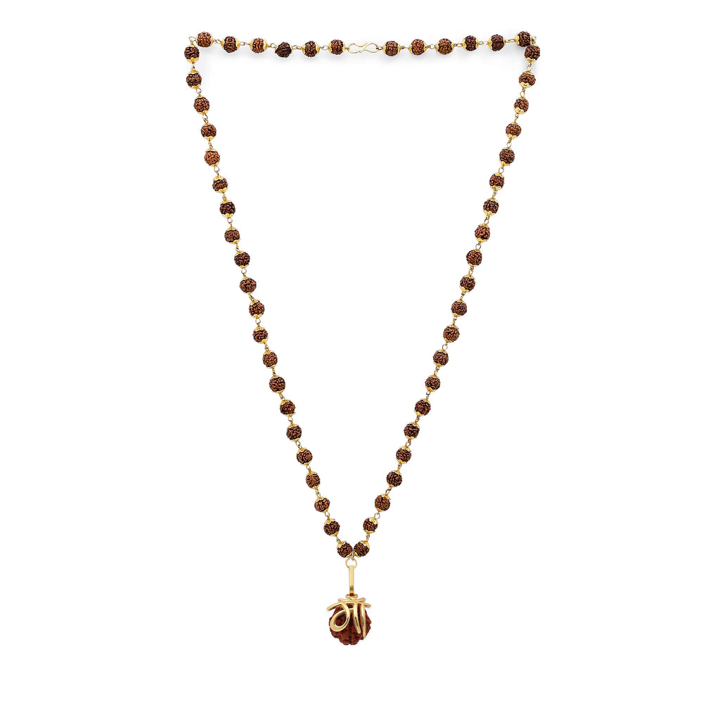 Divine Rudraksha Pendant Necklace with Maa