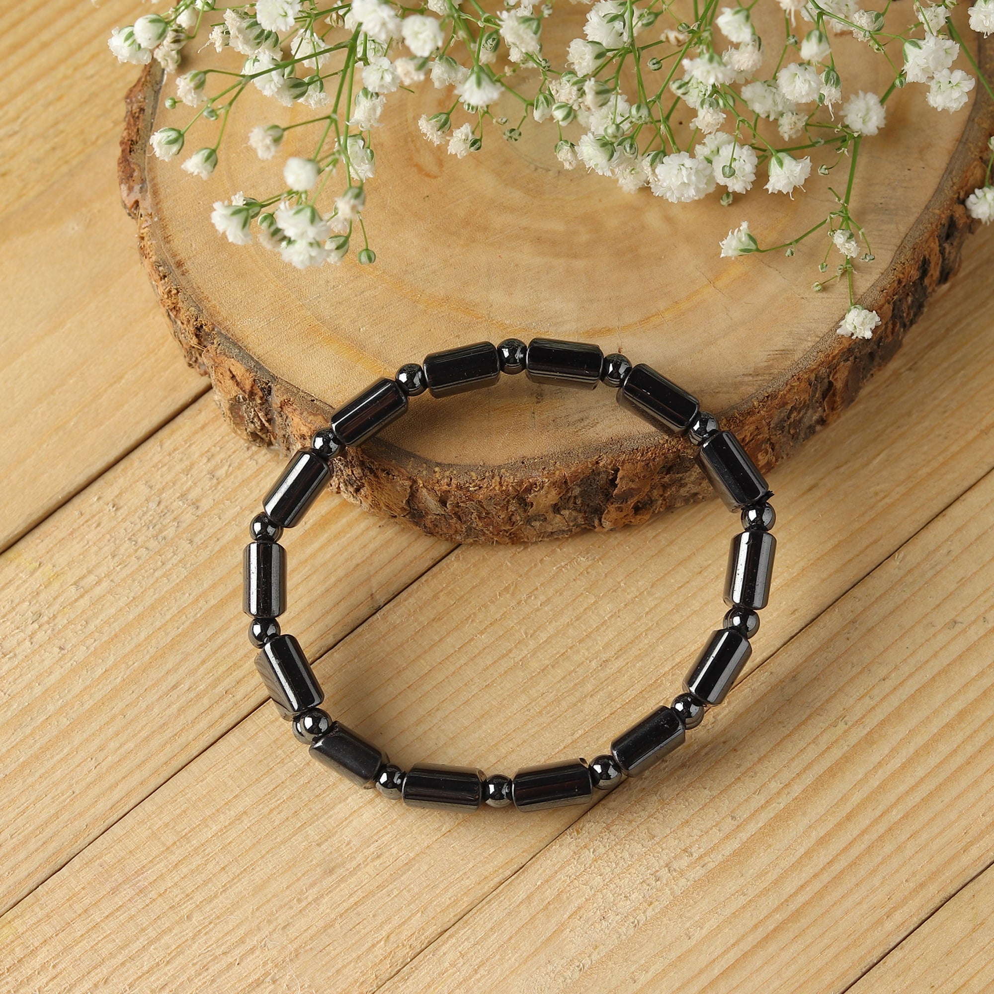 Elegant Divine Double Magnet Bracelet with dual magnets for energy balance and wellness, crafted by Divine Crystals.