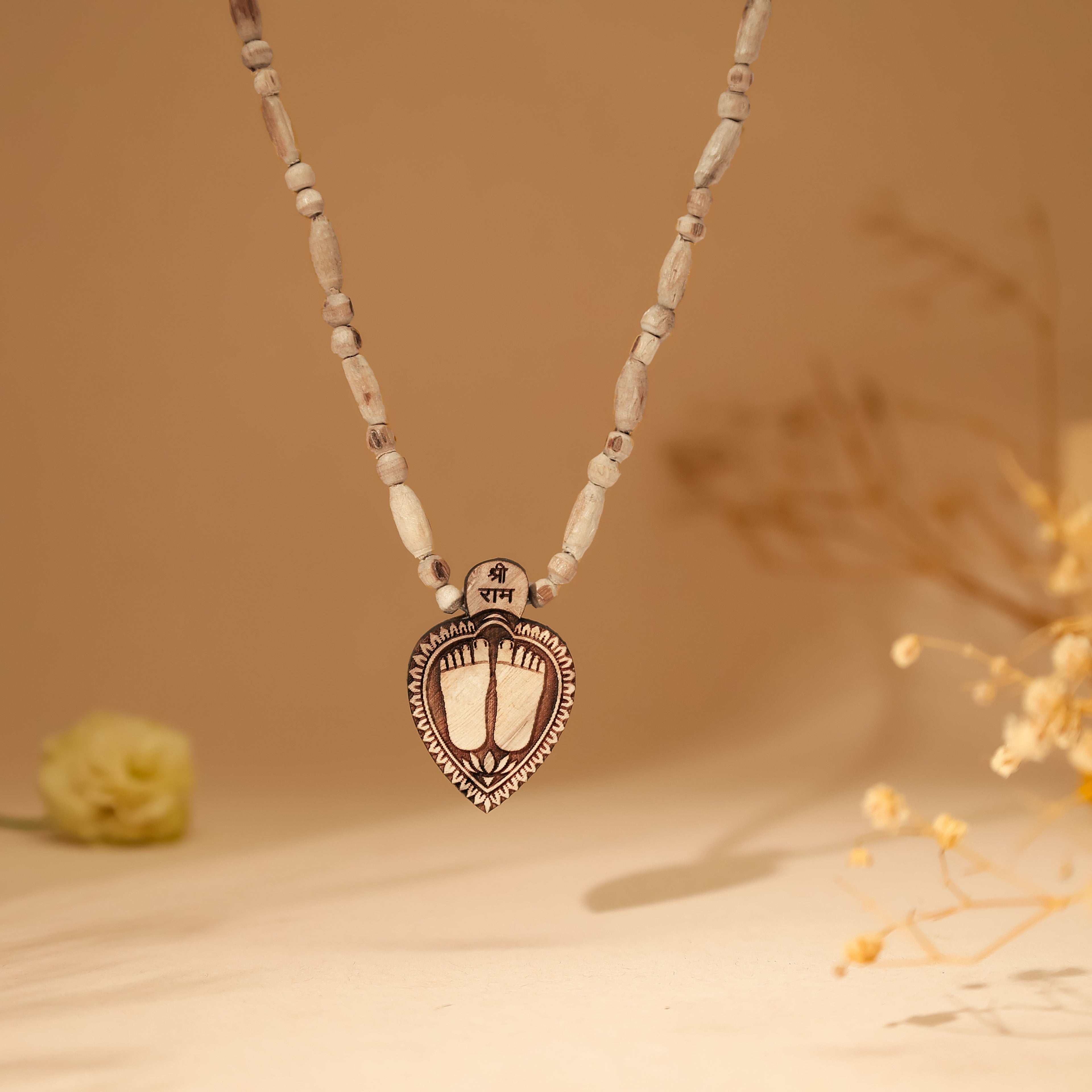 Shri Ram Charan Tulsi Mala Pendant | Blessings of Shri Ram Ji