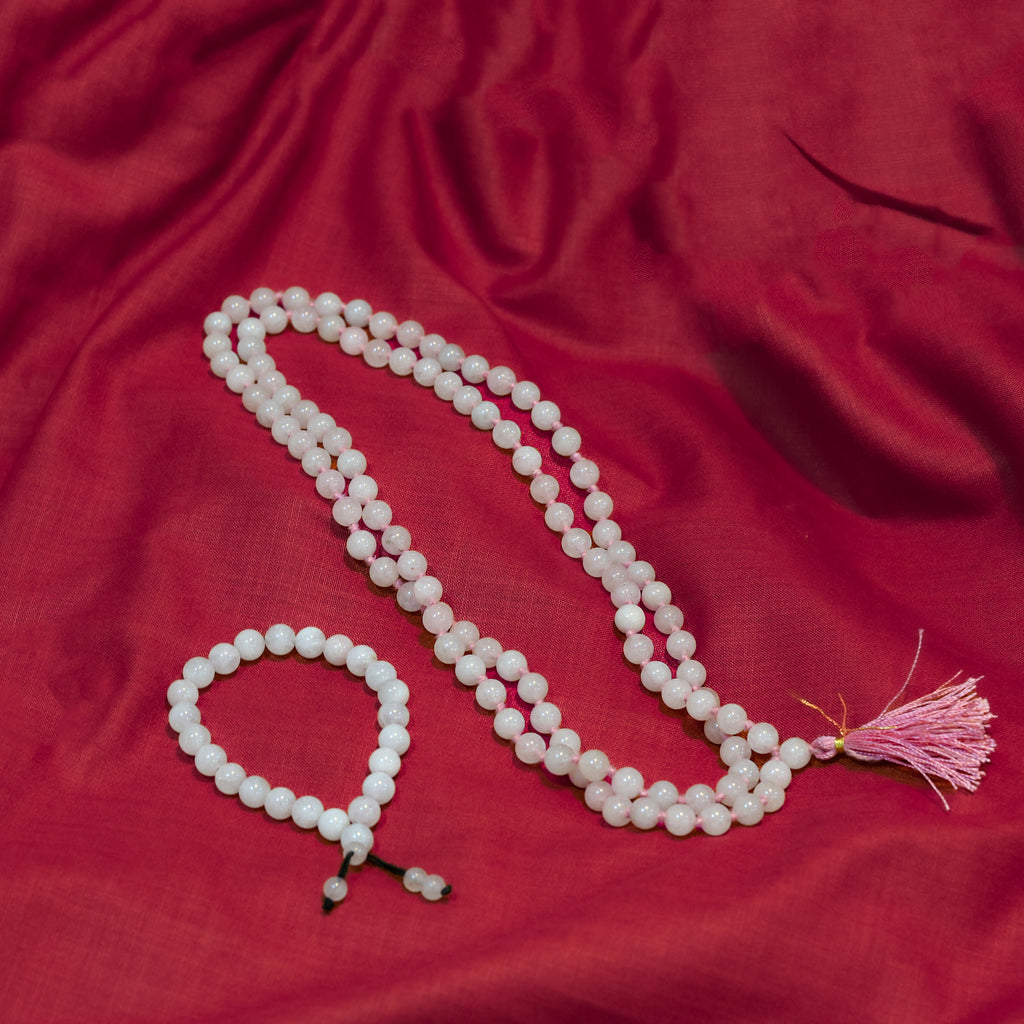 Rose Quartz Necklace & Bracelet Combo – For Love & Healing