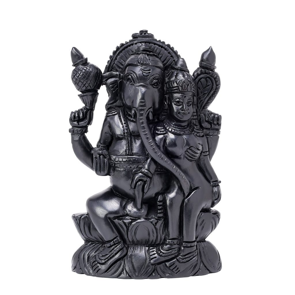 Divine Crystals Lord Ucchista Ganapati Karungali Idol – Ebony Wood