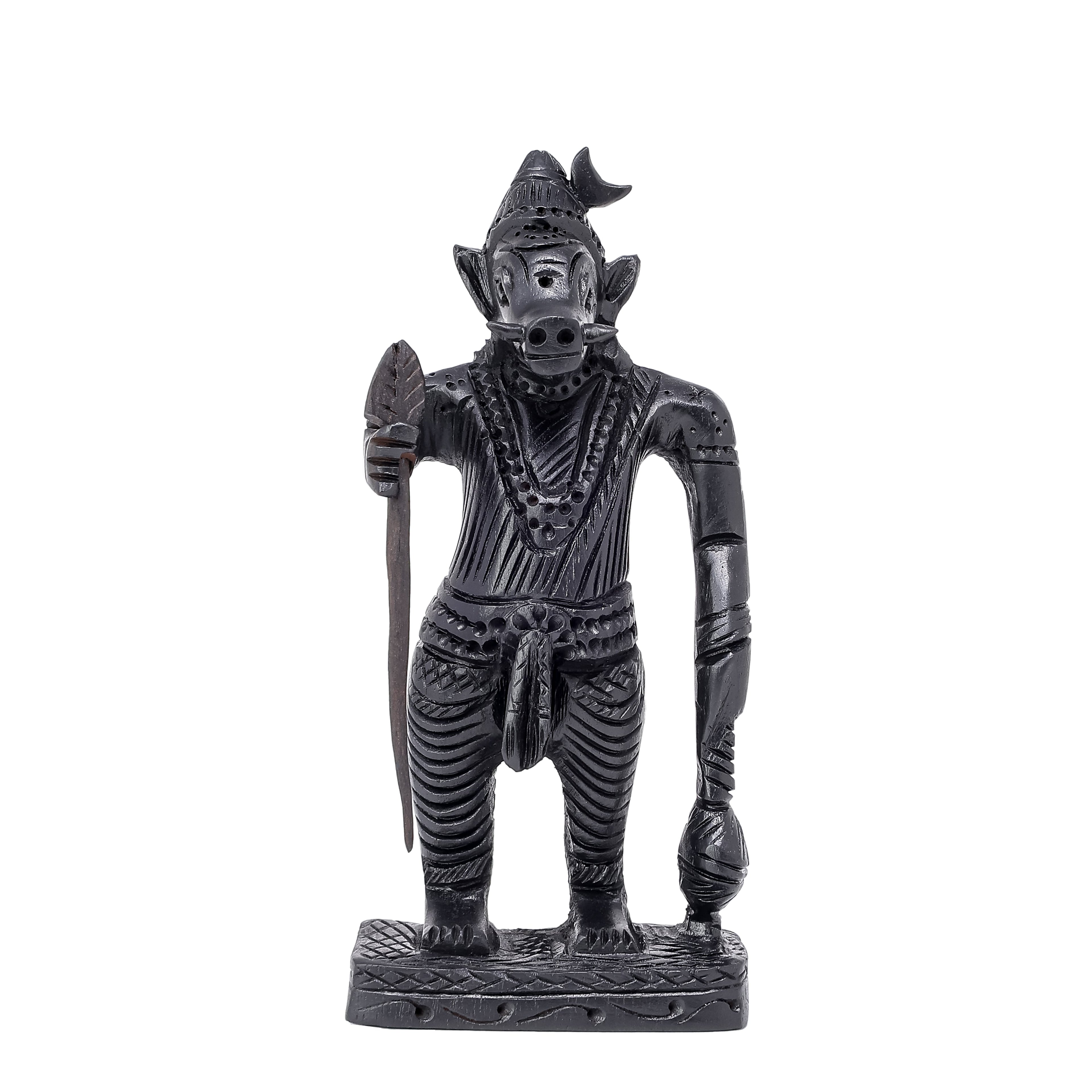 Divine Crystals Lord Varaha Swamy Karungali Idol – Ebony Wood