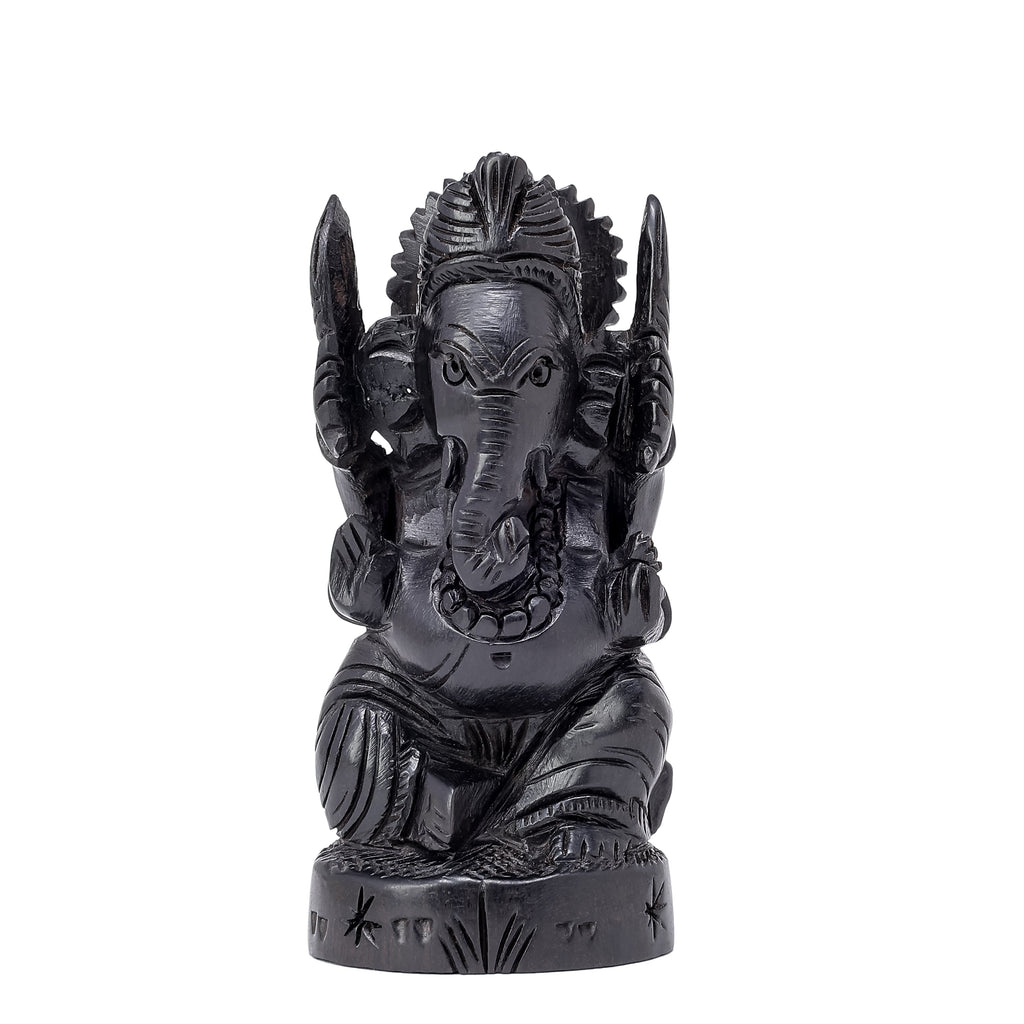 Divine Crystals Lord Ganesh Karungali Idol – Ebony Wood