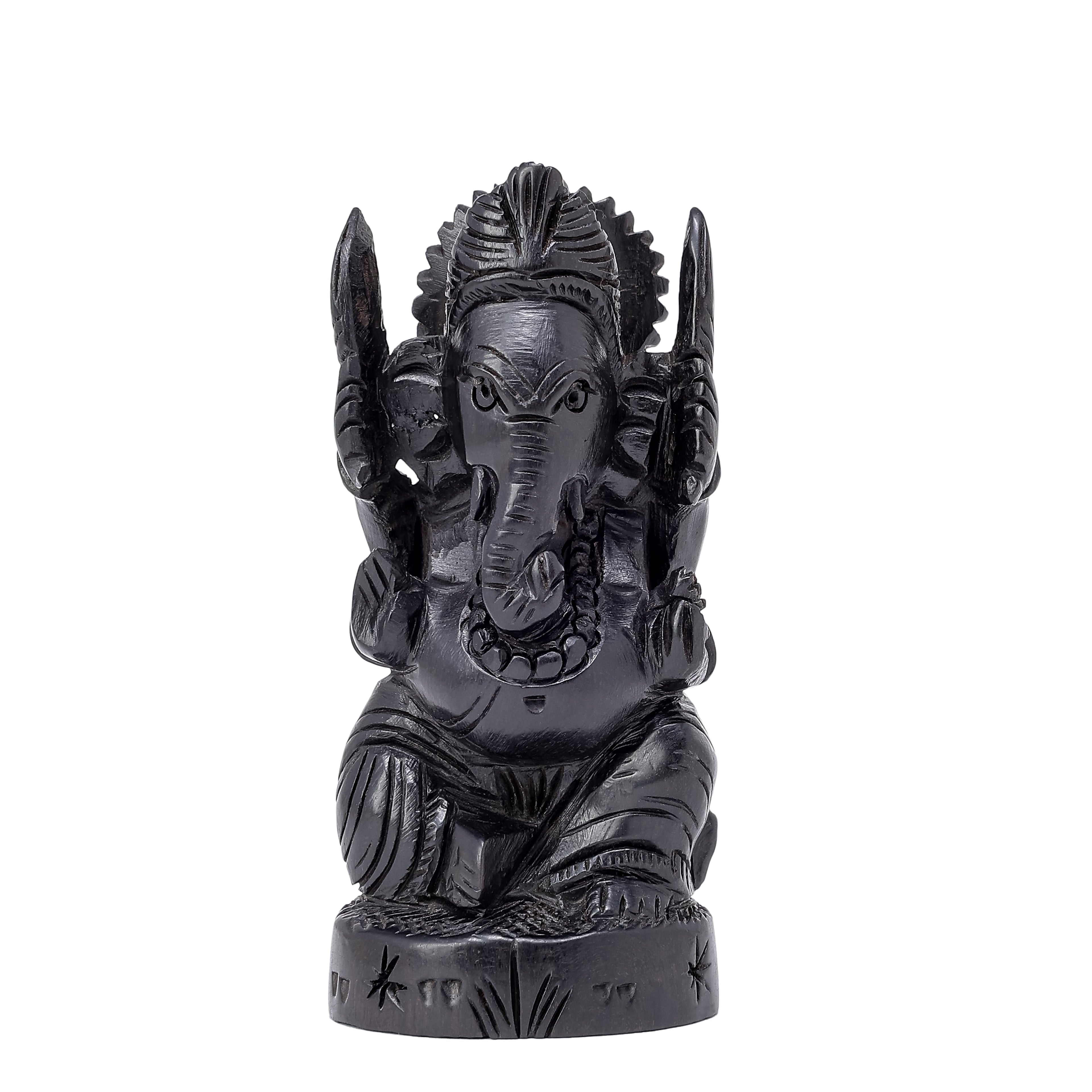 Divine Crystals Lord Ganesh Karungali Idol – Ebony Wood
