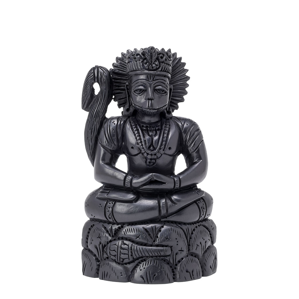 Divine Crystals Lord Hanuman Ji Karungali Idol – Ebony Wood