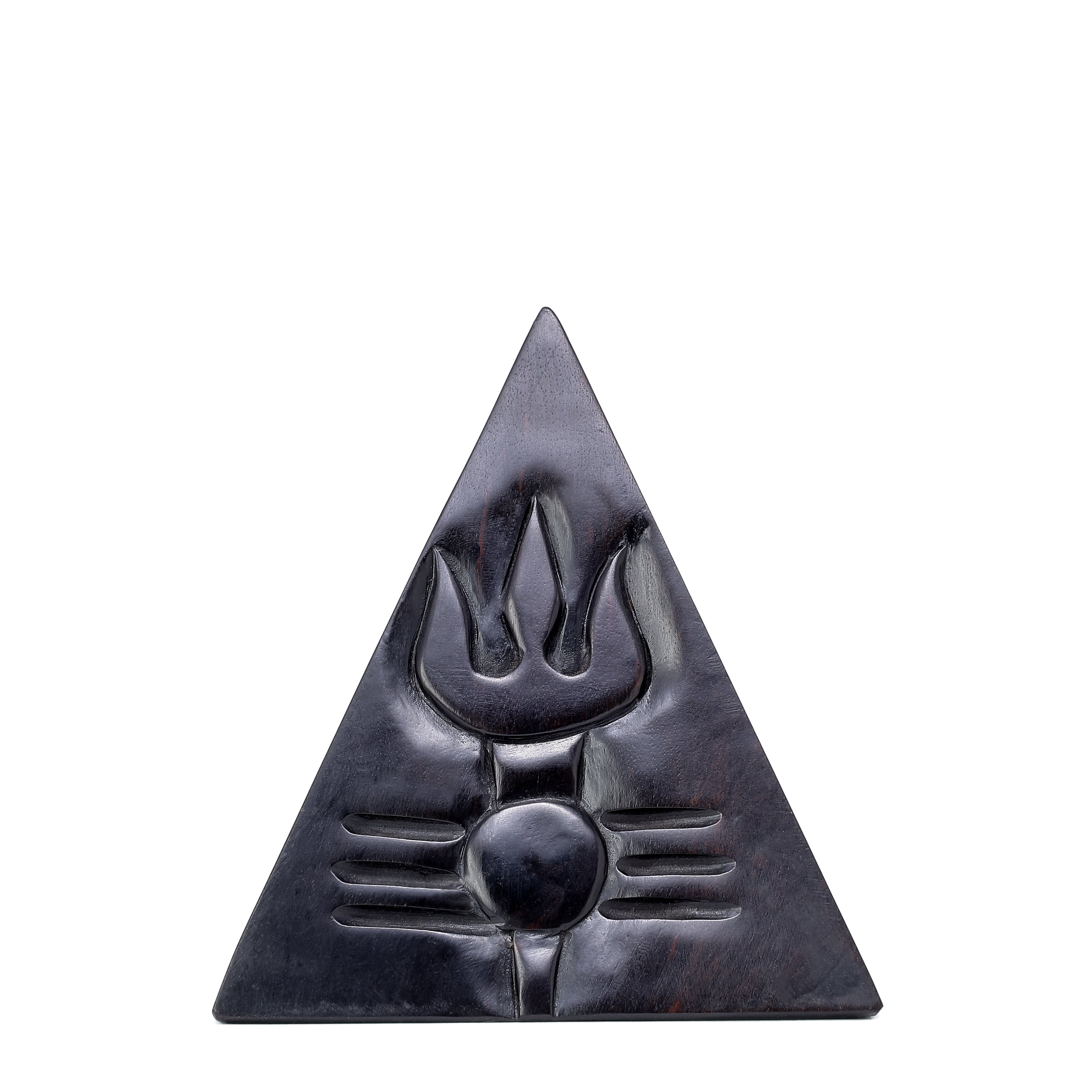 Divine Crystals Shivling Trishul Symbol Karungali Idol – Ebony Wood