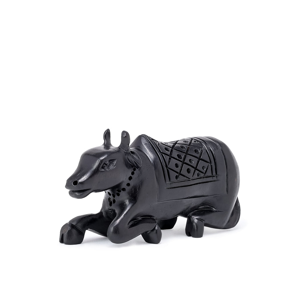Divine Crystals Nandi Ji Karungali Idol – Ebony Wood