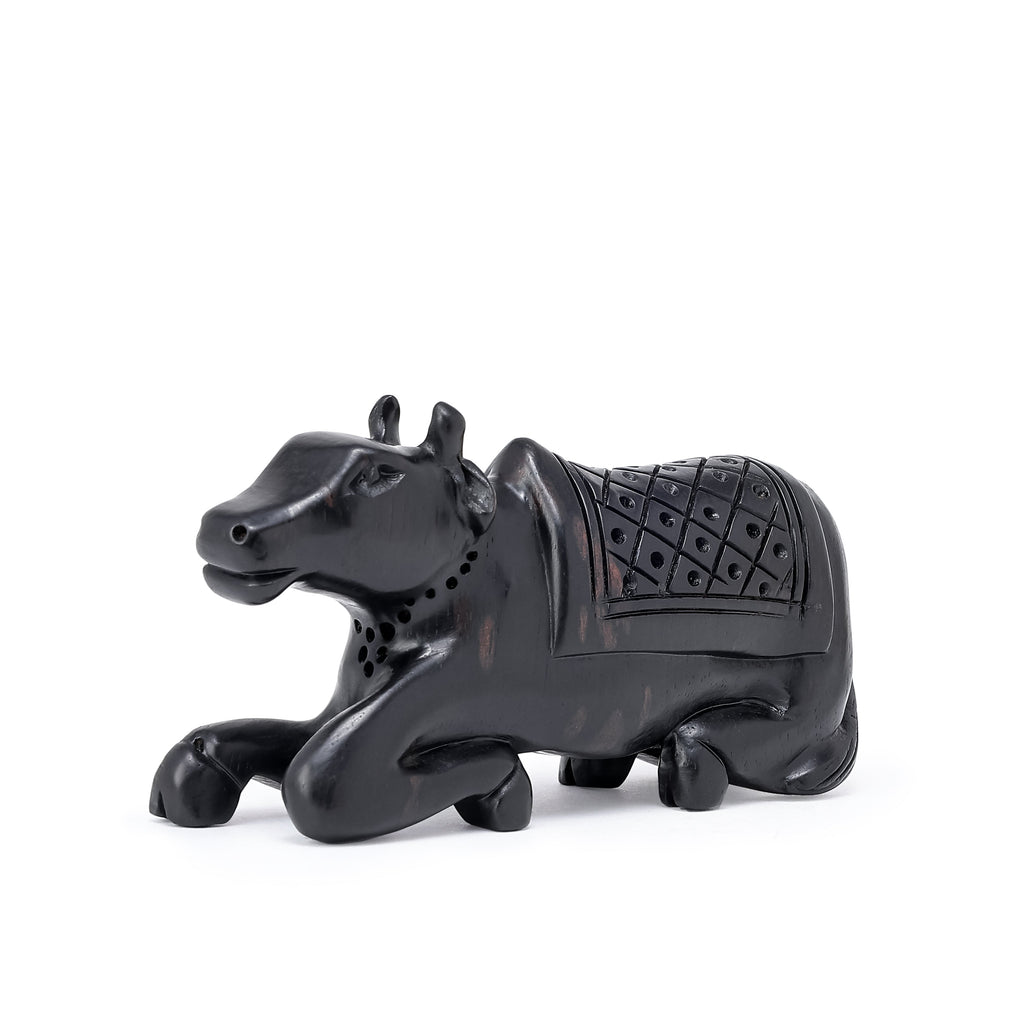Divine Crystals Nandi Ji Karungali Idol – Ebony Wood