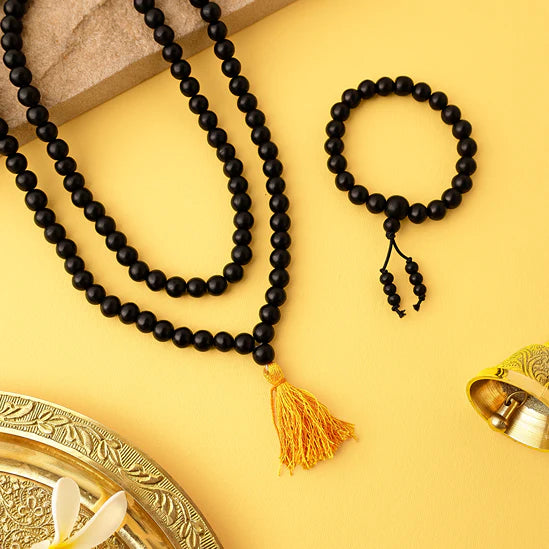 Original Karungali Malai 108-Beads & Karungali Malai Bracelet Combo with Govt. Certification