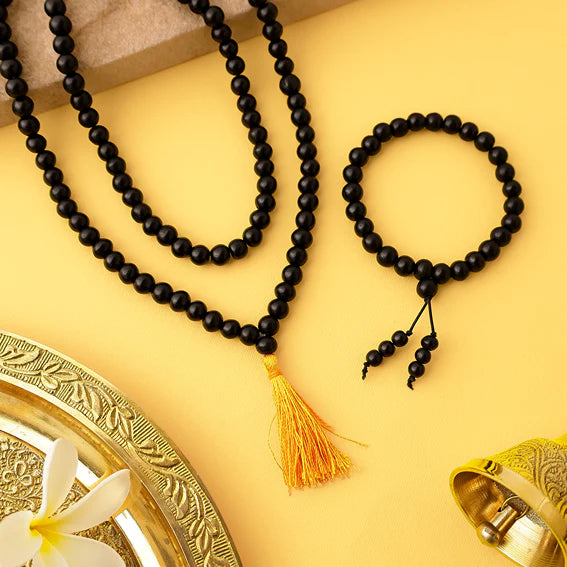 Original Karungali Malai 108-Beads & Karungali Malai Bracelet Combo with Govt. Certification