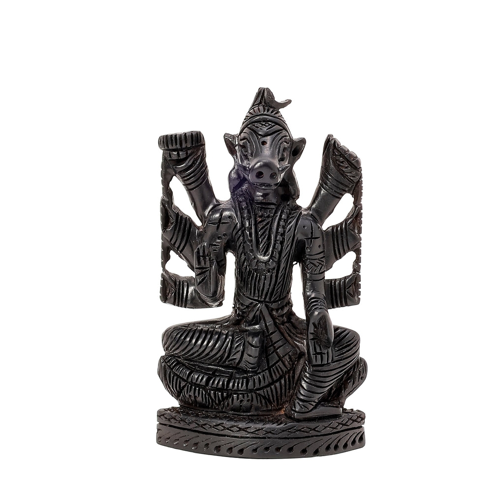 Divine Crystals Lord Varahi Karungali Idol – Ebony Wood