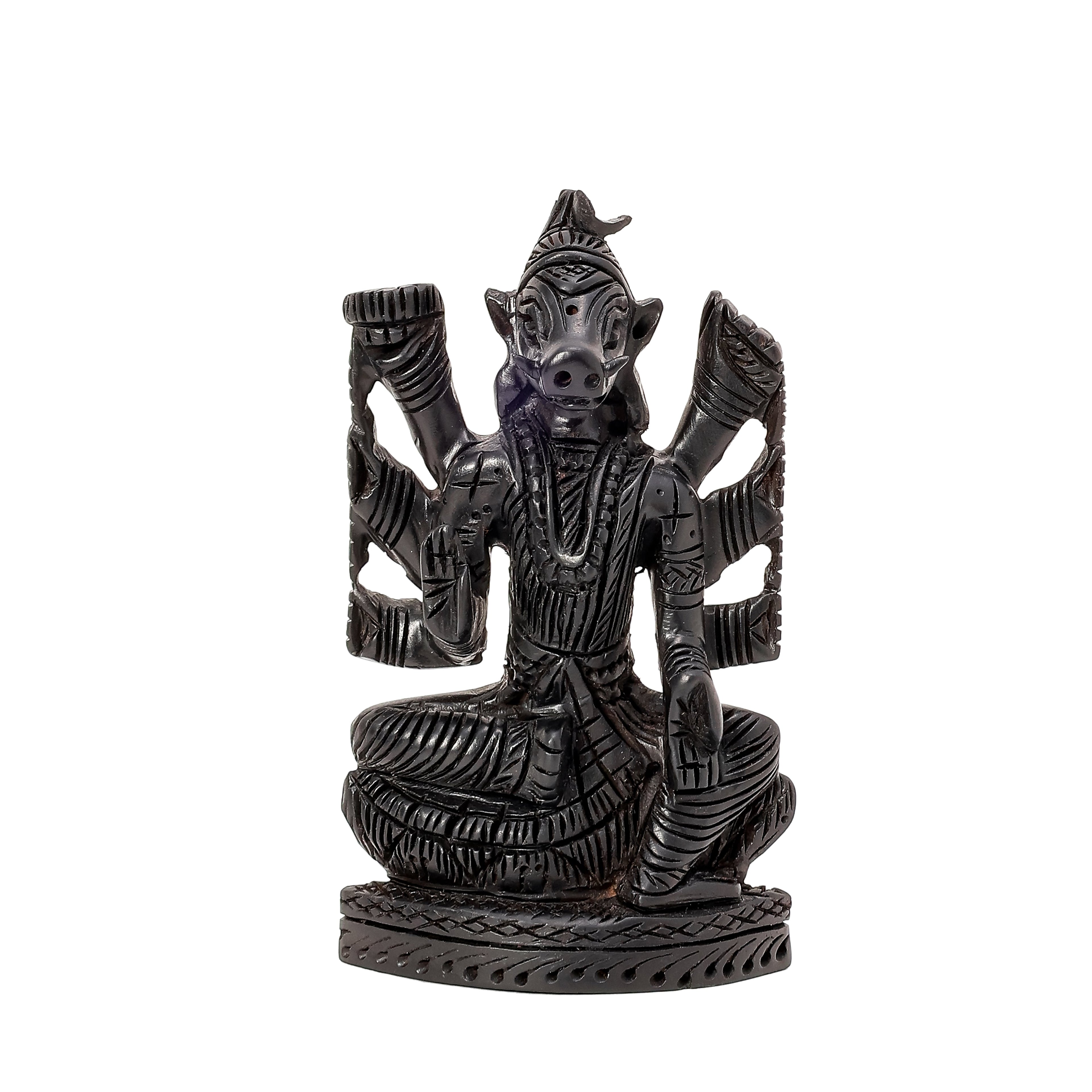Divine Crystals Lord Varahi Karungali Idol – Ebony Wood