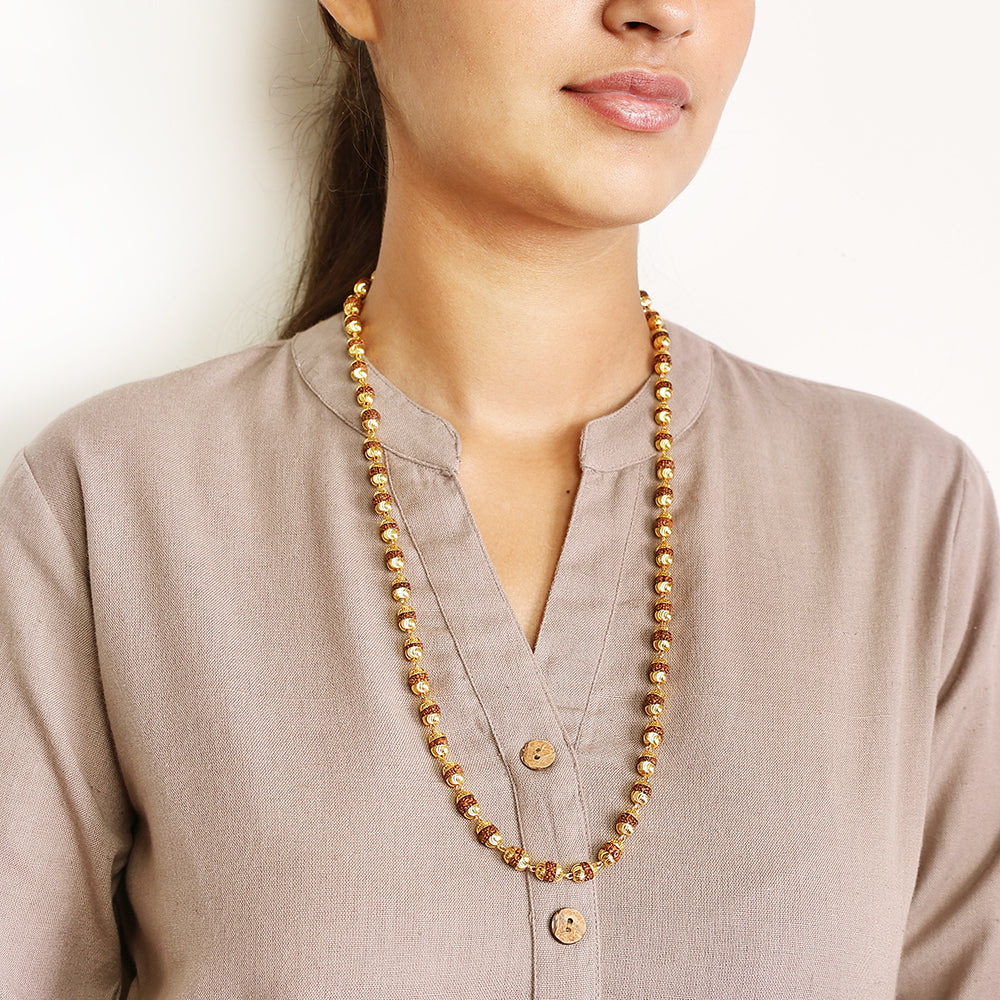 Rudraksha Mala with Golden Cap | 54 Beads