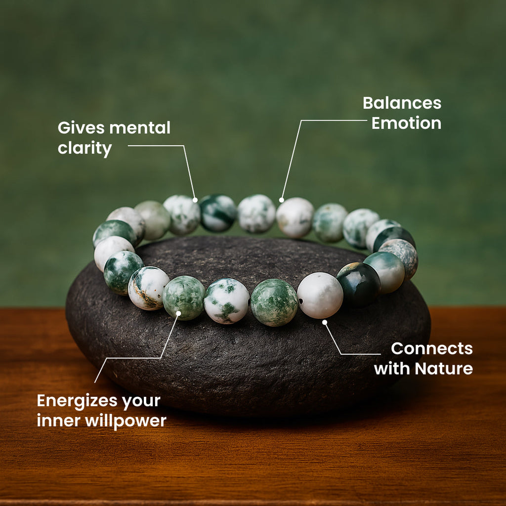 Tree Agate Stone Bracelet