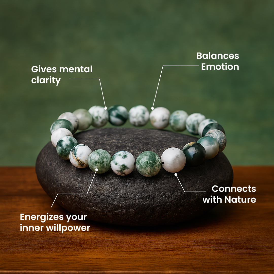 Tree Agate Stone Bracelet
