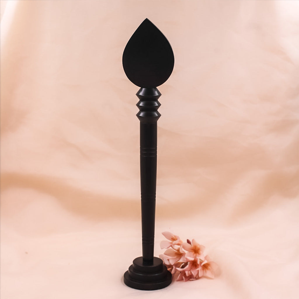 Divine Crystals Karungali Vel with Base/ Karungali Murugan Astra | Ebony wood