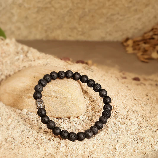 Lava Stone Buddha 7 Chakra Healing Bracelet Creative