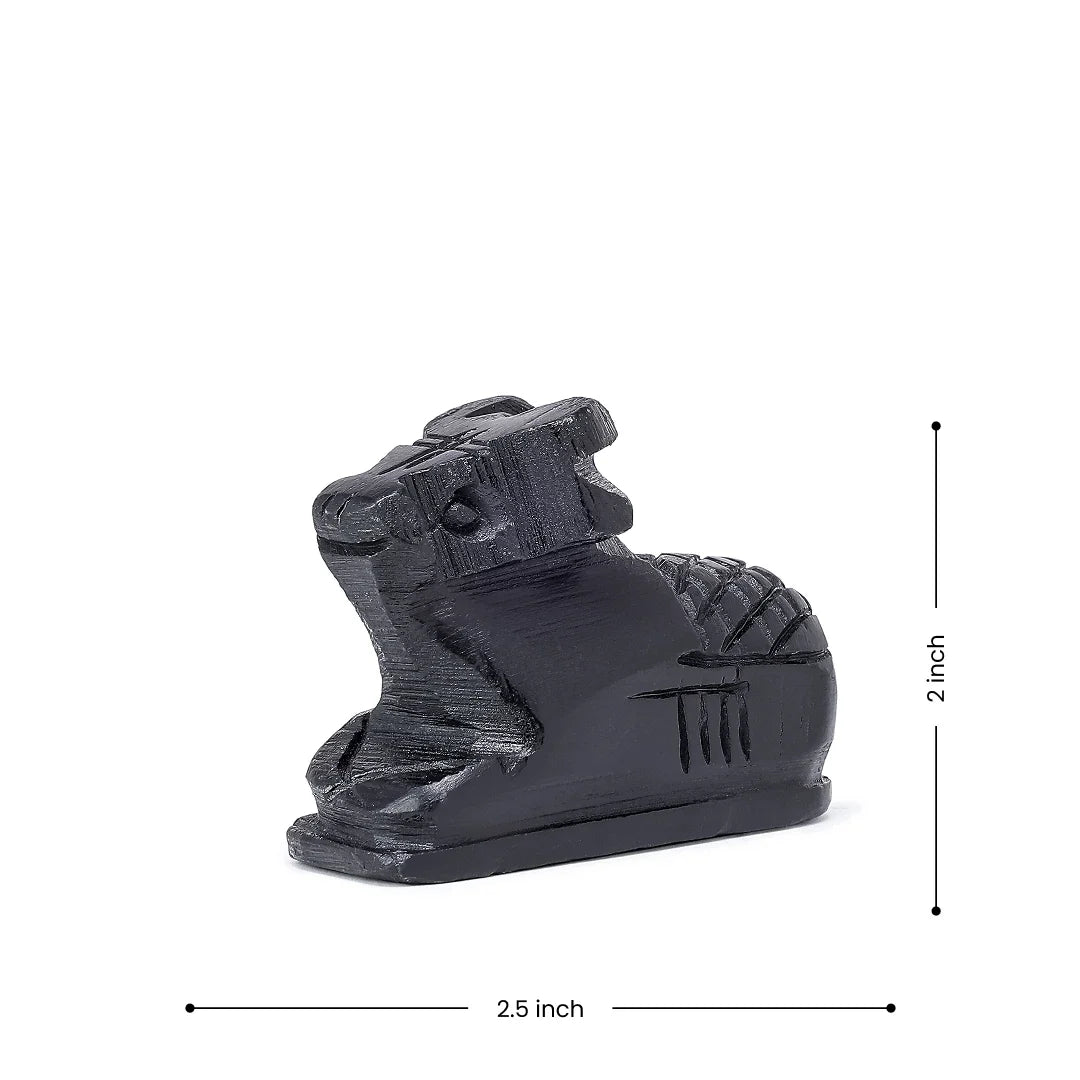 Nandi Statue made from Ebony Wood, Crafted in India.