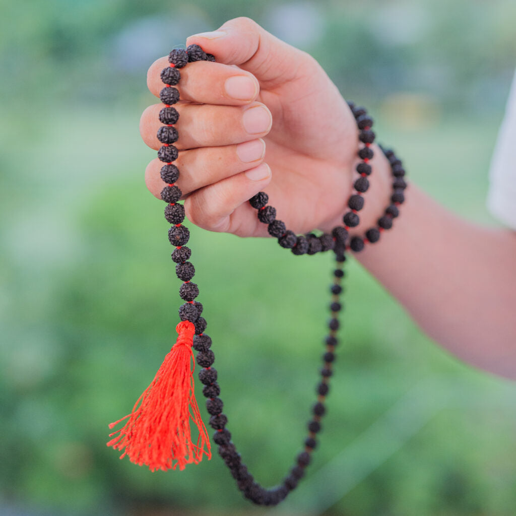 Pure Black Rudraksha Mala - 108 Beads