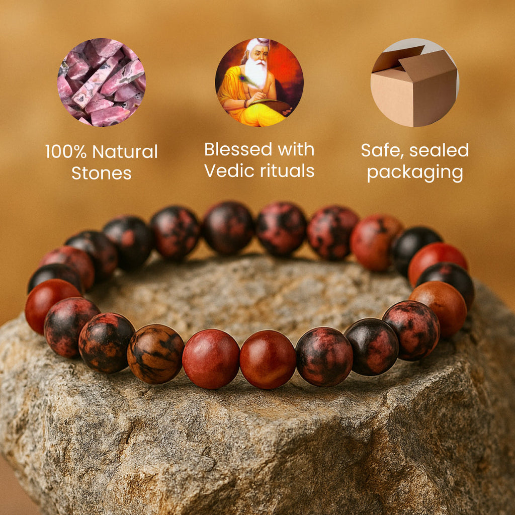Rhodonite Stone Bracelet Benefits for balance the root_chakra.