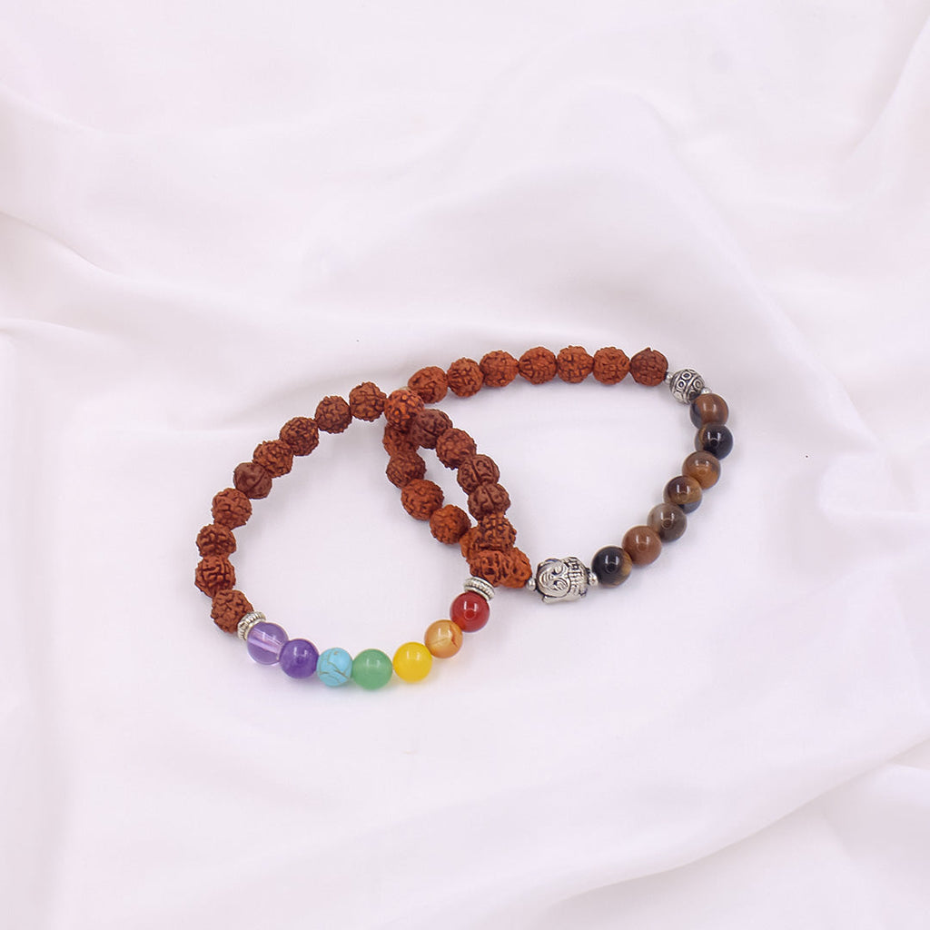 7 Chakra + Tiger Stone Rudraksha Bracelet