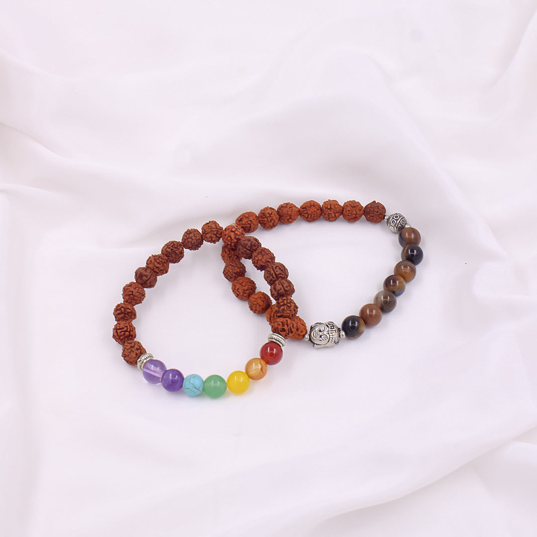 7 Chakra + Tiger Stone Rudraksha Bracelet