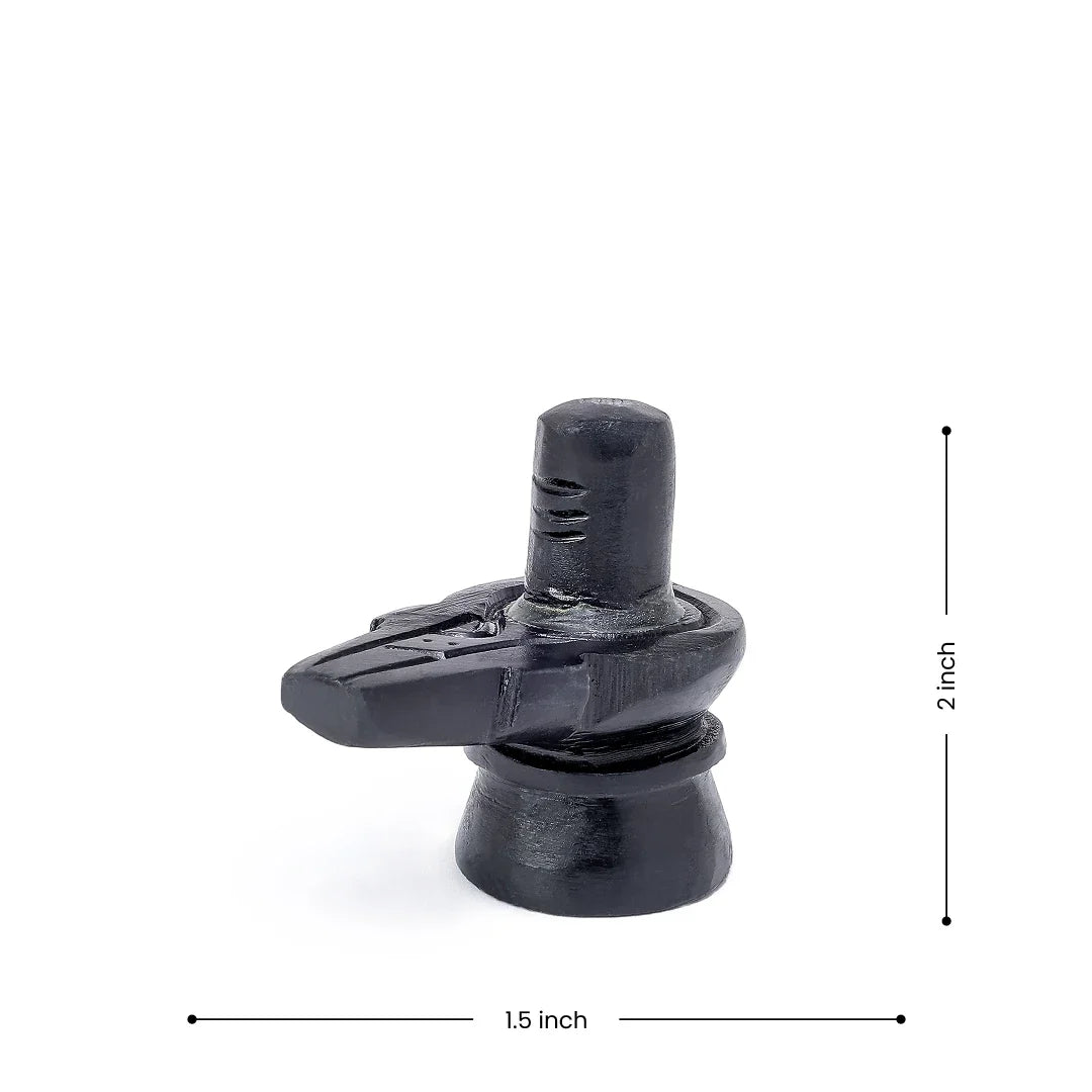 2 Inches Tall Shivling Made from Real Ebony Wood Crafted in India.