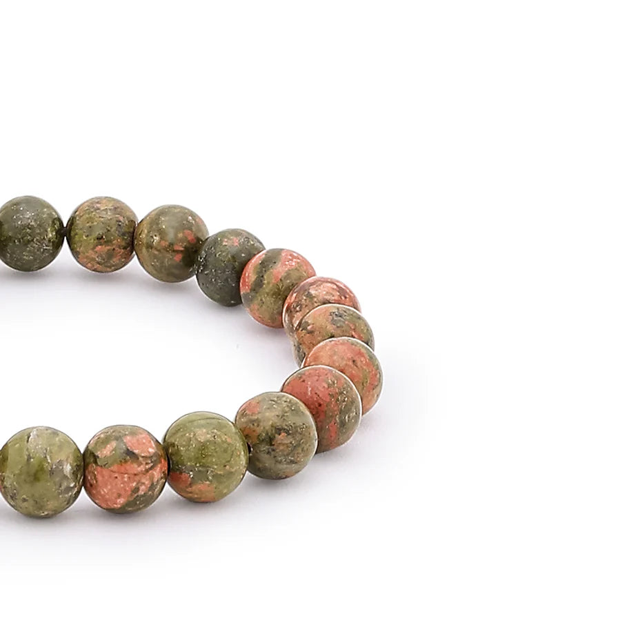 Unakite Stone Bracelet closeup